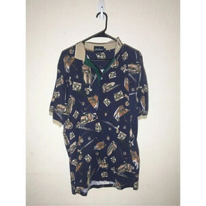 Mens Jack Nicklaus Polo Size Large Golfing Golf Designs Outdoor Summer Shirt